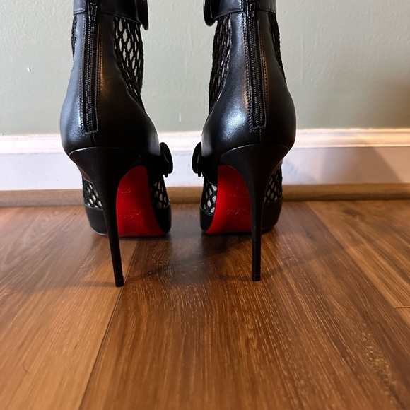 Christian Louboutin Boteboot 100 ankle boots mesh accents.size 36.5 authentic - Picture 3 of 16